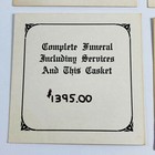 Lot  4  Complete Funeral Home Pricetag Sign Plaques Casket Coffin Mortuary