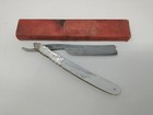 Antique Wade   Butcher Celebrated Straight Razor With Box Mother Of Pearl Scales