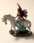 Fairy Riding A White Unicorn Mythical Fantasy Figurine 3  Tall W tag