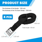 4pcs 59 x0 8  Tie Down Straps heavy Duty Lashing Straps With Metal Buckles For S