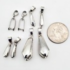 Large Silver Plated Pendant Bail 18-25mm Findings 2-6pcs For Diy Jewelry Making