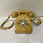 Vintage Itt Yellow Rotary Dial Desk Telephone Retro Mcm School House Prop
