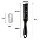 3 Pcs Razor Combs For Hair Cutting With 12 Blades  Black