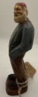 Antique Hand Carved Wood Old Man With Hands In Pockets Heavy Wood 