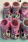 Disney Baby Minnie Mouse Baby Booties 4 Pair Set Size 12-18 Months Pink-gray New