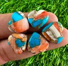  wholesale   Spiny Oyster Copper Turquoise Cabochon Heart Shape Loose Gemstone