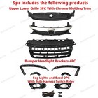 For Civic 2009-11 Grilles fog Lights  bumper   Headlight Brackets radiator Cover