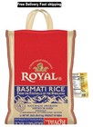 Authentic Royal Naturally Aged Long Grain Indian White Basmati Rice  20 Lb  Bag