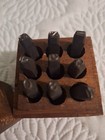 Vintage H  Boker   Co  Trenton Steel Number Punch Set Original Wood Box Complete