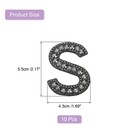 10 Pcs Iron On Letter Patches  Letter S Rhinestone Alphabet Applique  Black