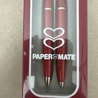 Vintage 1980  Red Paper Mate Double Heart Pen And Mechanical Pencil Set