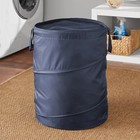 Pop-up Laundry Hamper     Zipper Lid  2-load Capacity  Navy