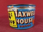 Vintage Maxwellhouse One Pound Vacuum Tin Can Colorful Coffee Sale 