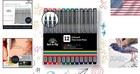 Multicolor Fine Point Pen Set - Quick-dry  Fade Resistant  0 3mm Tip  12 Pack