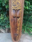 Tribal Turtle Primitive Wood Mask Wall Plaque 43 x 8  Inches