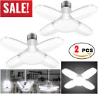 2-pack E27 Led Garage Light Bulb Deformable Ceiling Fixture Lights Workshop Lamp