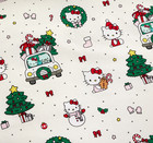 Pottery Barn Teen Hello Kitty Organic Christmas Duvet Cover Red Bows  Full queen