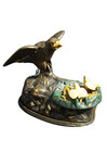 4 3 Inches Cast Iron Mechanical Bank     Eagle Feeding Her Eaglets