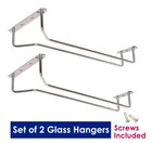 Wine Glass Rack  Under Cabinet Mount Hanger  Chrome Finish 10 Inch Long Set Of 2