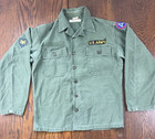 True Vintage 1960s Us Army Og 107 Small Fatigue Shirt Distressed Faded Usa Green