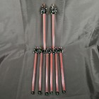 Vintage Christmas Swizzle Stick Set Of 8 Glass Stirrer Drulane 1980s