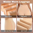 Women Winter Warm Fleece Lined Leggings Thick Cashmere Thermal Pants Beige