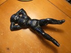 Antique Cast Iron Reclining Woman Boot Jack     9 25  Heavy 3 5 Lb     Vintage