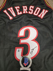 Allen Iverson Signed Black  the Answer  Basketball Jersey Xl Beckett Auto 76ers