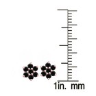 18k Rose Gold Plated 925 Silver 0 81 Cttw Genuine Black Diamond Flower Earrings