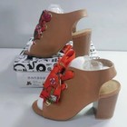 Bamboo Crave Women s Size 8 5 Tan High-heel Shoes Pumps W  Red Ribbon Laces