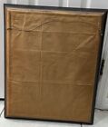 Vtg    20x23  Crewel Embroidery Kitty Cat Lying On Blanket Lamp Finished Framed