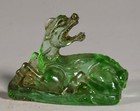 4cm Old Chinese Green Coloured Glaze Camel Desert Ship Animal Amulet Pendant
