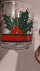 4 Rare Vintage Libbey Holly Berry Christmas Glass Mugs  Ice Rock Glasses    