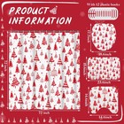 4 Pcs Christmas Shower Curtain Set Vintage Xmas Shower Decor Retro Farmhouse    