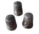 Vintage Sterling Silver Sewing Finger Cover Thimble 8 10 12 Monogram Sign Lot 3