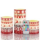 3 Pack Flameless Led Candles Deer Flickering Candle Lights With Timer Remote