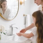 Bathroom Sink Faucet Brushed Nickel Waterfall Basin Vanity Mixer Tap With Drain