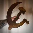 Big Metal Ussr Hammer And Sickle Sign  Communist Party Propoganda