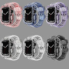 For Apple Watch Series 8 7 se 6 5 4 3 Rugged Clear Case Strap Band 45 41 42 38mm