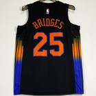 Mikal Bridges  25 New York Knicks Heat Pressed Basketball Jersey Black S-2xl