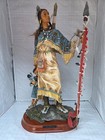 21in True Beauty Native American Woman   Child Figurine  Statue Wood Base