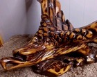Large Driftwood Carved Wood American Bald Eagle Vintage Sculpture  20   23   29 