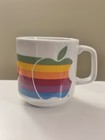 Vintage 1980s Apple Computer Rainbow Coffee Mug Advertising Logo