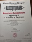Vintage  1994 Ad d Ravenloft Monstrous Compendium Appendix Iii Tsr 2153 Vg Nm