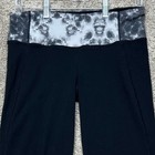 Lululemon Groove Cropped Flare Yoga Pants Women 30x20 Black Tie Dye Waistband