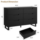 For Bedroom Chest Of Drawers Wood  6-drawers Dresser Cabinet Storage Organizer