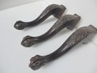 Vintage Carved Wood Furniture Legs Old Chair Feet Wooden Table Rococo X3