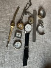 Lot 7 Vintage Watches For Parts Repair Swiss Pendant Timex Ltd Sloan Ltd   Bands