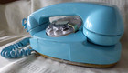 Vintage Western Electric Blue Princess Phone  Polished   Working