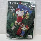 Vtg Bucilla Golfing Santa Christmas Stocking Felt 18  Stocking Kit 83383 1996